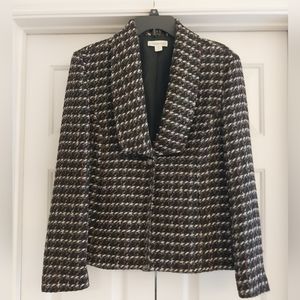 Coldwater Creek tweed metallic plaid jacket